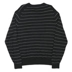 TOMMY HILFIGER Mens Black & White Patterned Jumper V-Neck Basic Knit M Cotton