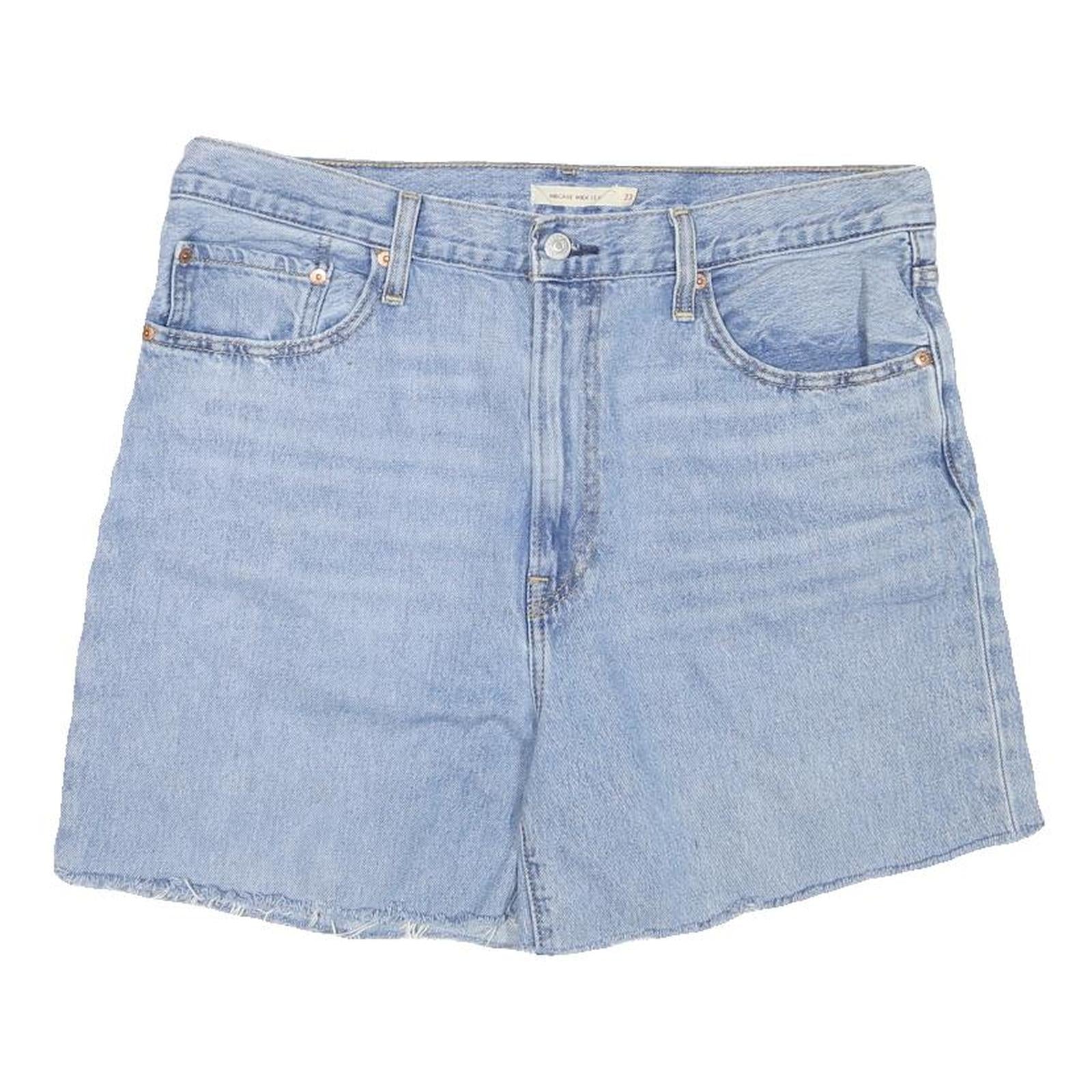 LEVI'S Mens Shorts Blue Denim Casual M W36 Cotton Blend Light Wash Raw Hem