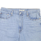 LEVI'S Mens Shorts Blue Denim Casual M W36 Cotton Blend Light Wash Raw Hem