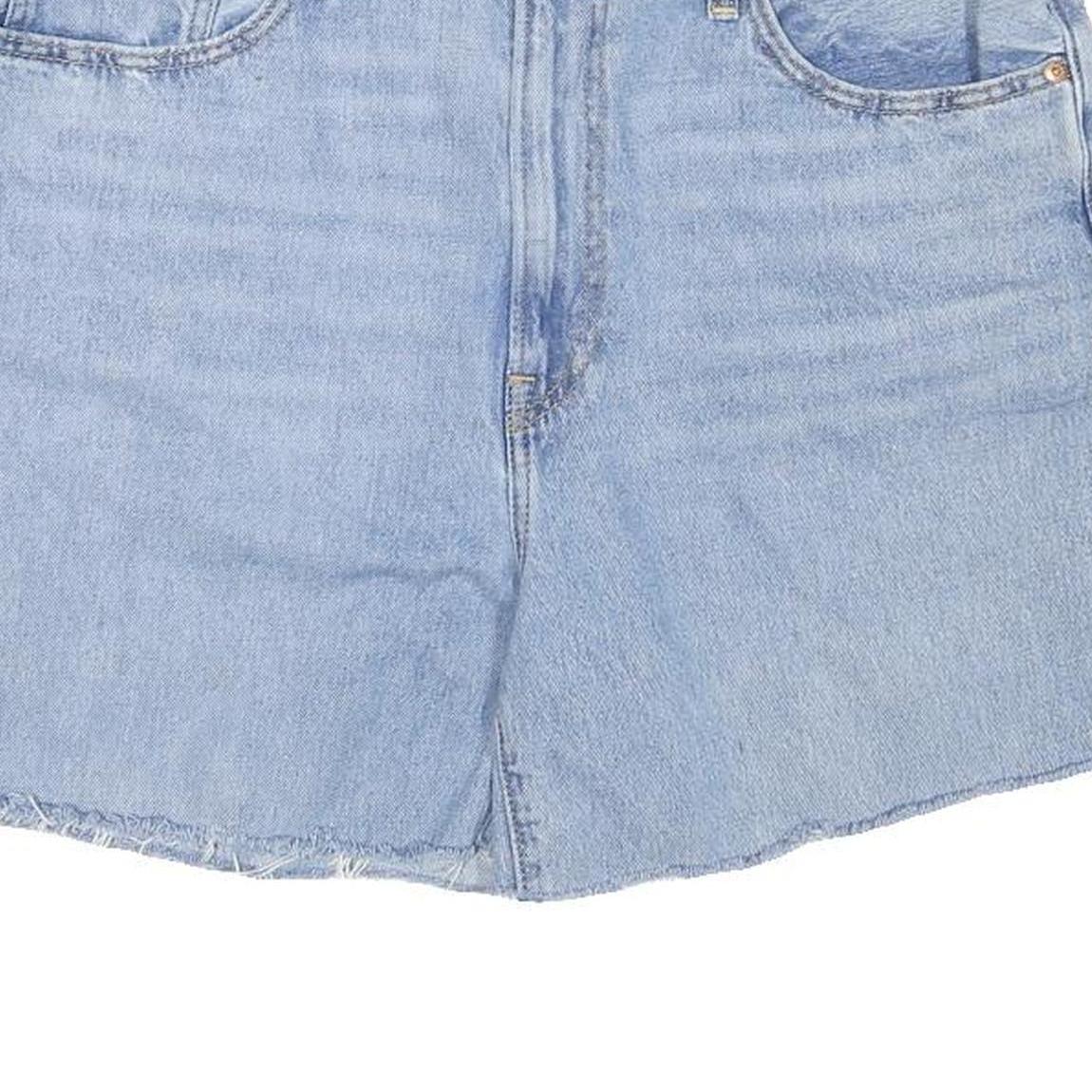 LEVI'S Mens Shorts Blue Denim Casual M W36 Cotton Blend Light Wash Raw Hem