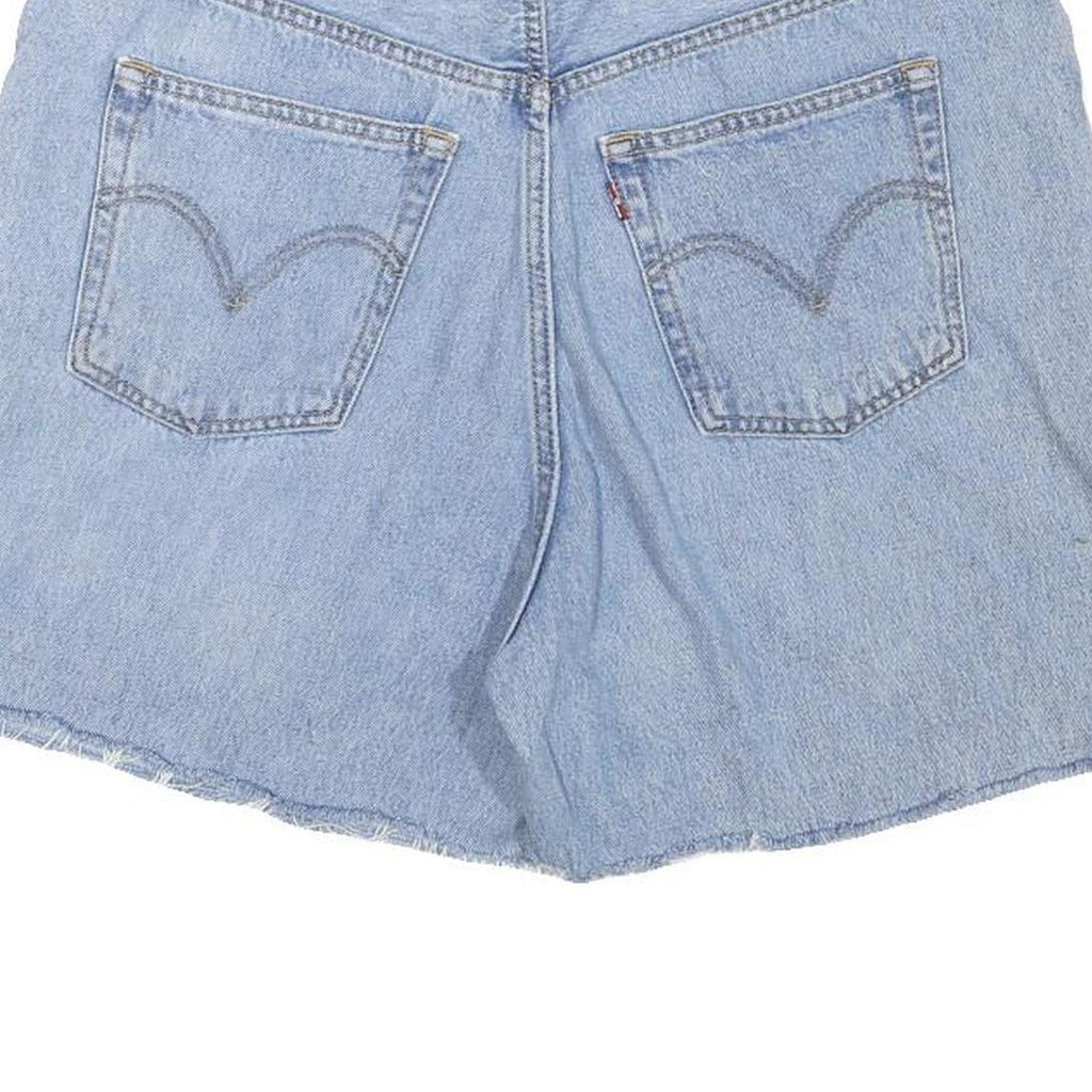 LEVI'S Mens Shorts Blue Denim Casual M W36 Cotton Blend Light Wash Raw Hem