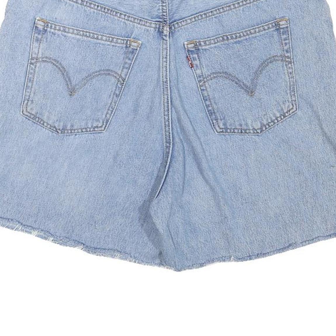 LEVI'S Mens Shorts Blue Denim Casual M W36 Cotton Blend Light Wash Raw Hem