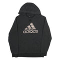 ADIDAS Mens Black Hoodie M Cotton Pullover Logo Print Sports Casual