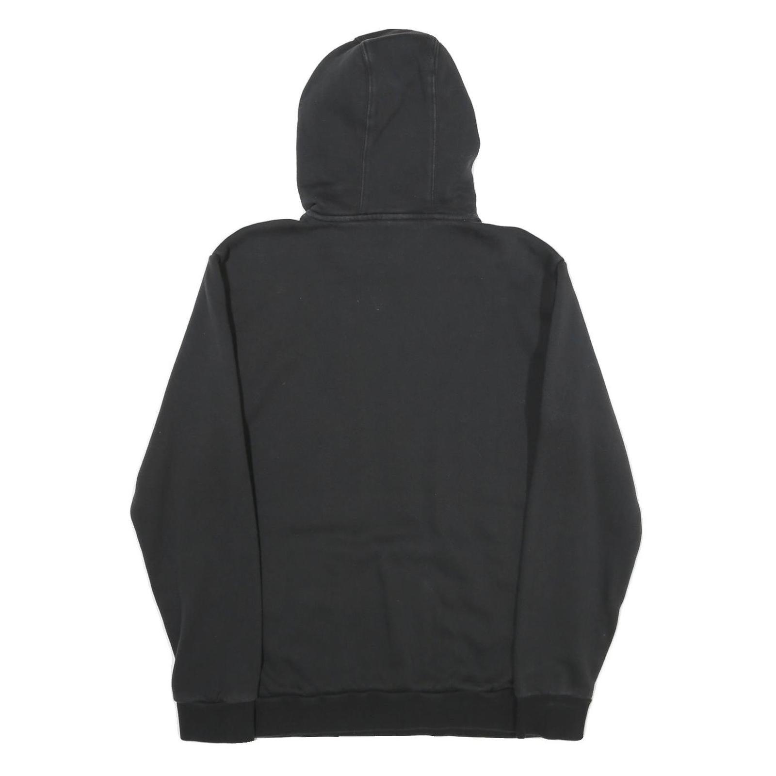 ADIDAS Mens Black Hoodie M Cotton Pullover Logo Print Sports Casual