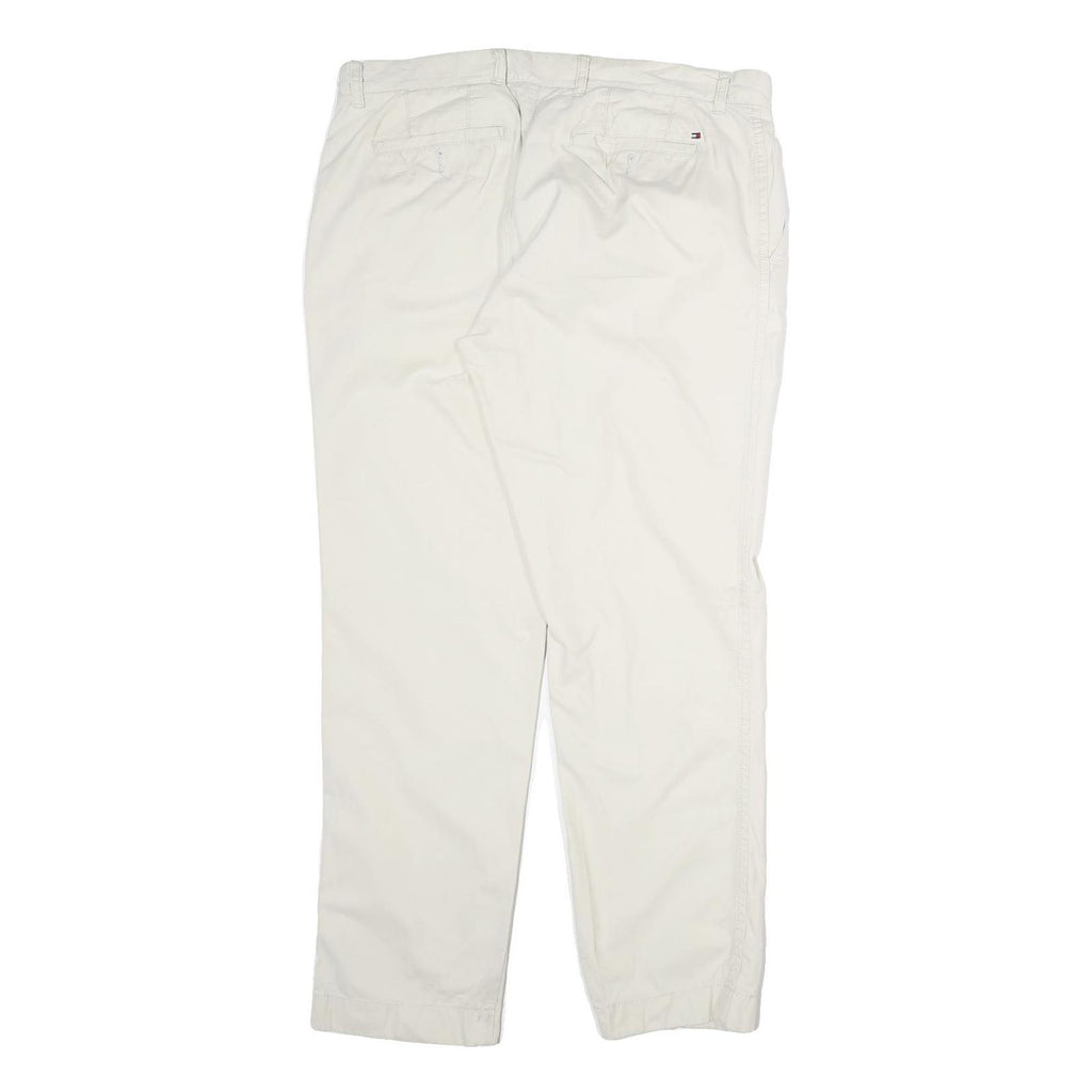 TOMMY HILFIGER Mens Cotton Beige Regular Fit Straight Leg Trousers W38 L32 Chino