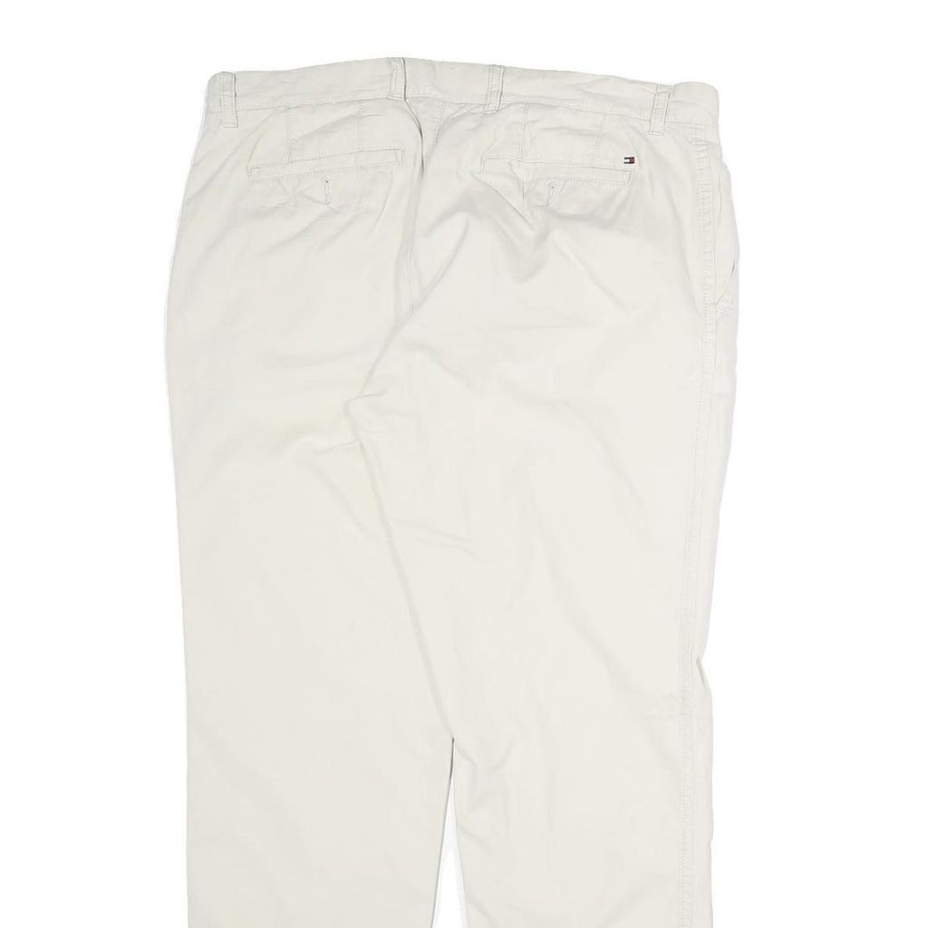 TOMMY HILFIGER Mens Cotton Beige Regular Fit Straight Leg Trousers W38 L32 Chino