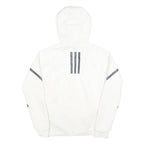 ADIDAS Mens White Zip Hoodie Jacket XS Polyester Blend Plain Sports Sweat Top