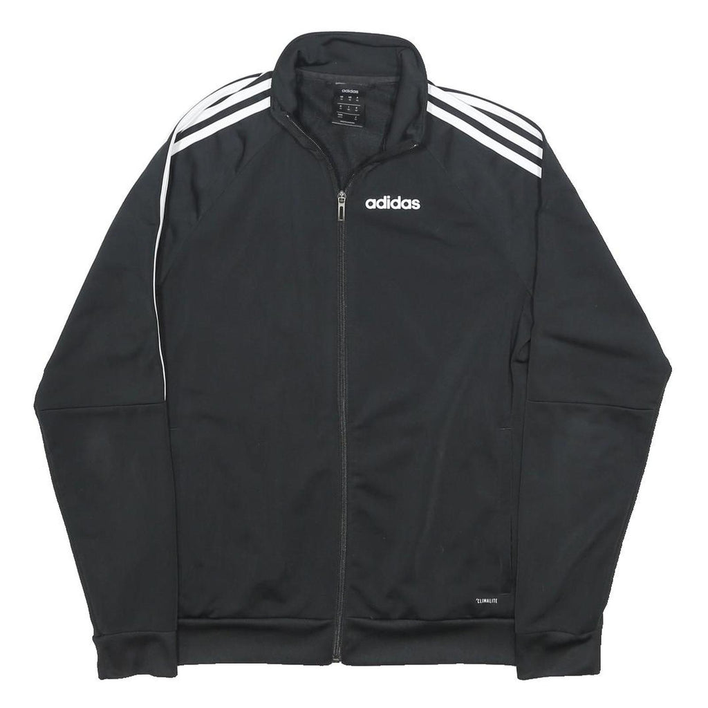 ADIDAS Mens Black Jacket XS Polyester Track Zip Up Classic Sportswear