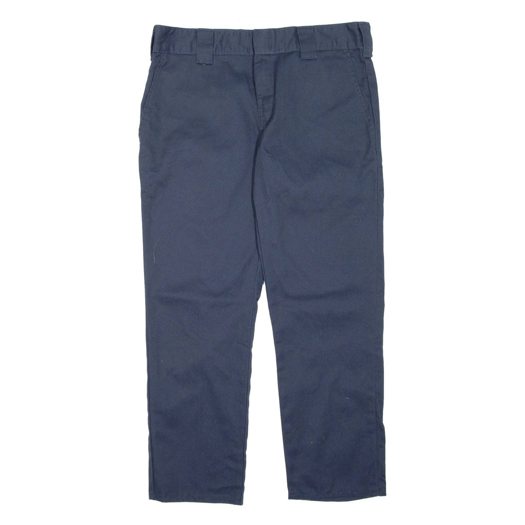 DICKIES Womens Trousers Blue Slim Straight W32 L27