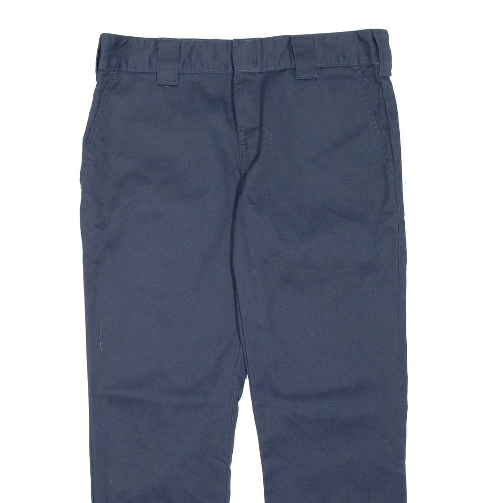 DICKIES Womens Trousers Blue Slim Straight W32 L27