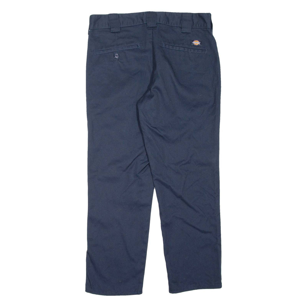 DICKIES Womens Trousers Blue Slim Straight W32 L27