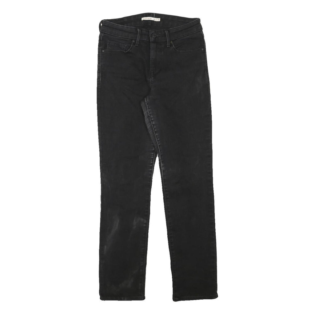 LEVI'S Womens Black Regular Straight Denim Jeans W26 L29 Classic Zip