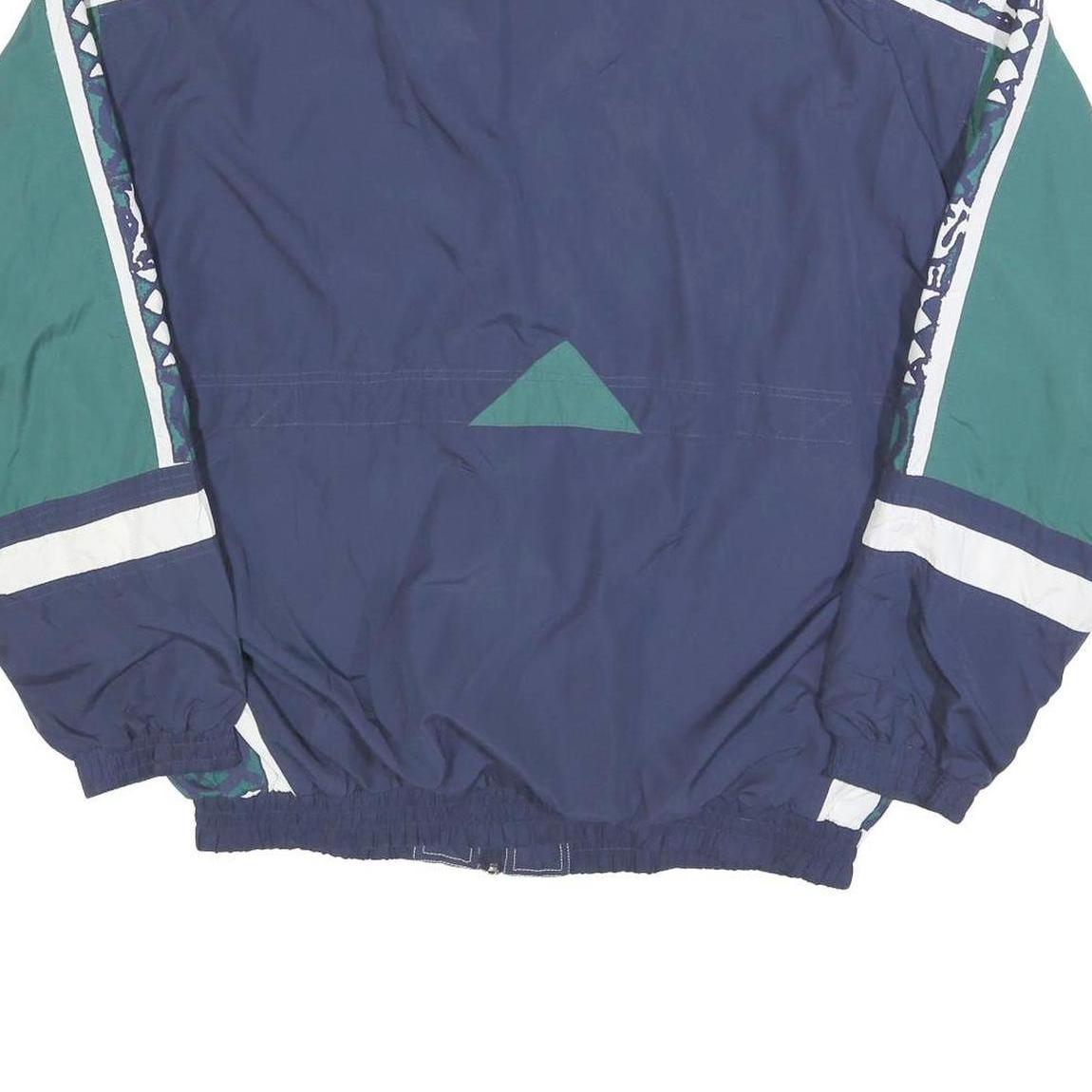 RUCANOR Mens Navy Blue & Green Retro Track Jacket XL Polyester Blend Zip