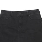 LEE Womens Black Cotton Denim Mini Skirt Raw Hem Casual Pocketed M