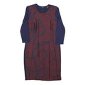 LAUREN RALPH LAUREN Womens Blue & Maroon Day Polyester Blend Dress XS Stylish