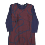 LAUREN RALPH LAUREN Womens Blue & Maroon Day Polyester Blend Dress XS Stylish