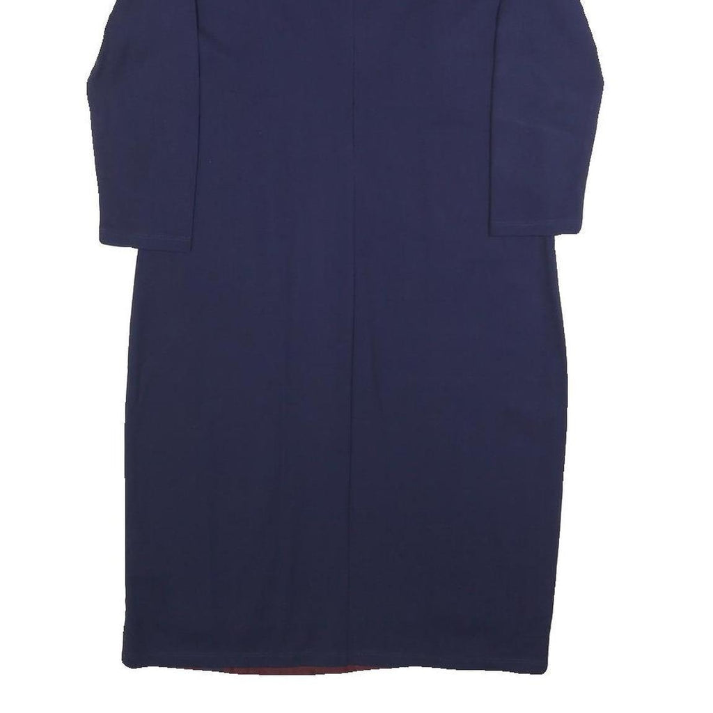 LAUREN RALPH LAUREN Womens Blue & Maroon Day Polyester Blend Dress XS Stylish