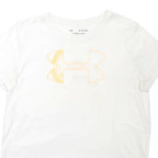 UNDER ARMOUR Mens White & Yellow Graphic T-Shirt M Short Sleeve Crew Neck