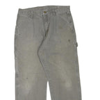 DICKIES Mens Cotton Blend Grey Regular Straight Trousers W32 L28 Workwear