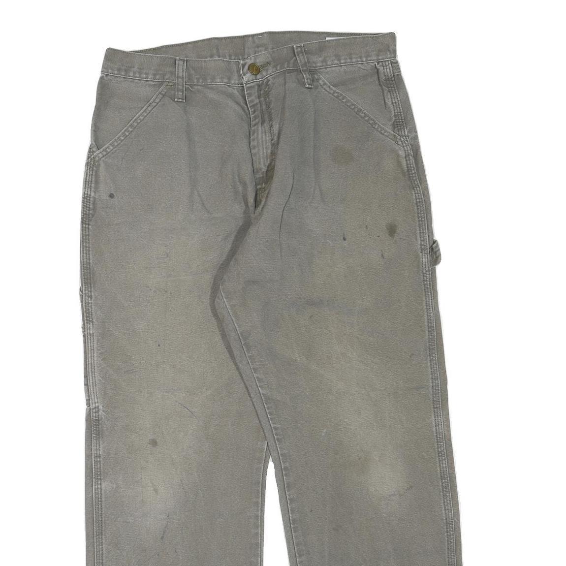 DICKIES Mens Cotton Blend Grey Regular Straight Trousers W32 L28 Workwear