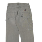 DICKIES Mens Cotton Blend Grey Regular Straight Trousers W32 L28 Workwear