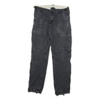 CARHARTT Mens Cotton Blend Regular Black Cargo Trousers W30 L32 Utility Workwear