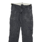CARHARTT Mens Cotton Blend Regular Black Cargo Trousers W30 L32 Utility Workwear