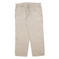 CARHARTT Mens Beige Loose Jeans Cotton Blend Zip W38 L30 Workwear Casual