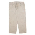 CARHARTT Mens Beige Loose Jeans Cotton Blend Zip W38 L30 Workwear Casual