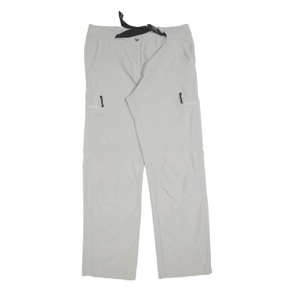 K TEC Mens Light Grey Regular Fit Straight Leg Trousers W32 L30 Outdoor Casual
