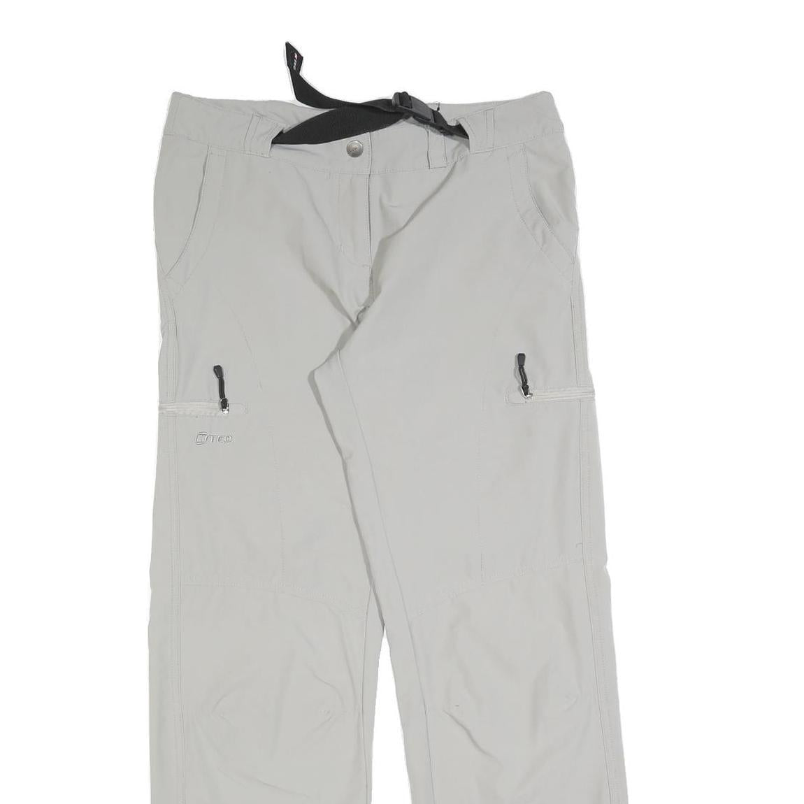 K TEC Mens Light Grey Regular Fit Straight Leg Trousers W32 L30 Outdoor Casual