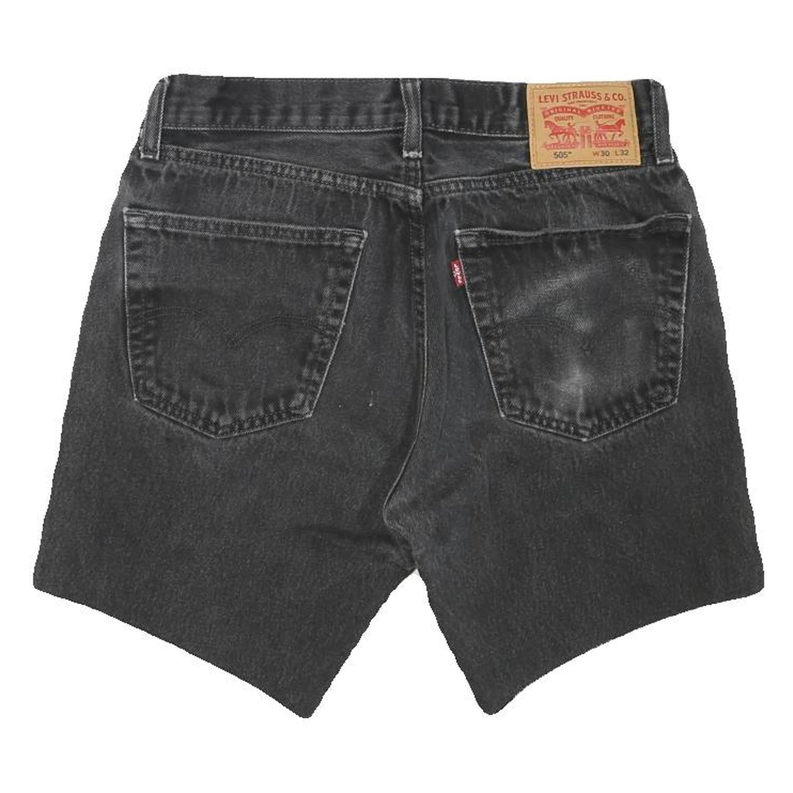 LEVI'S Mens Black Denim Shorts M W32 Casual Cotton Blend Stylish Fit