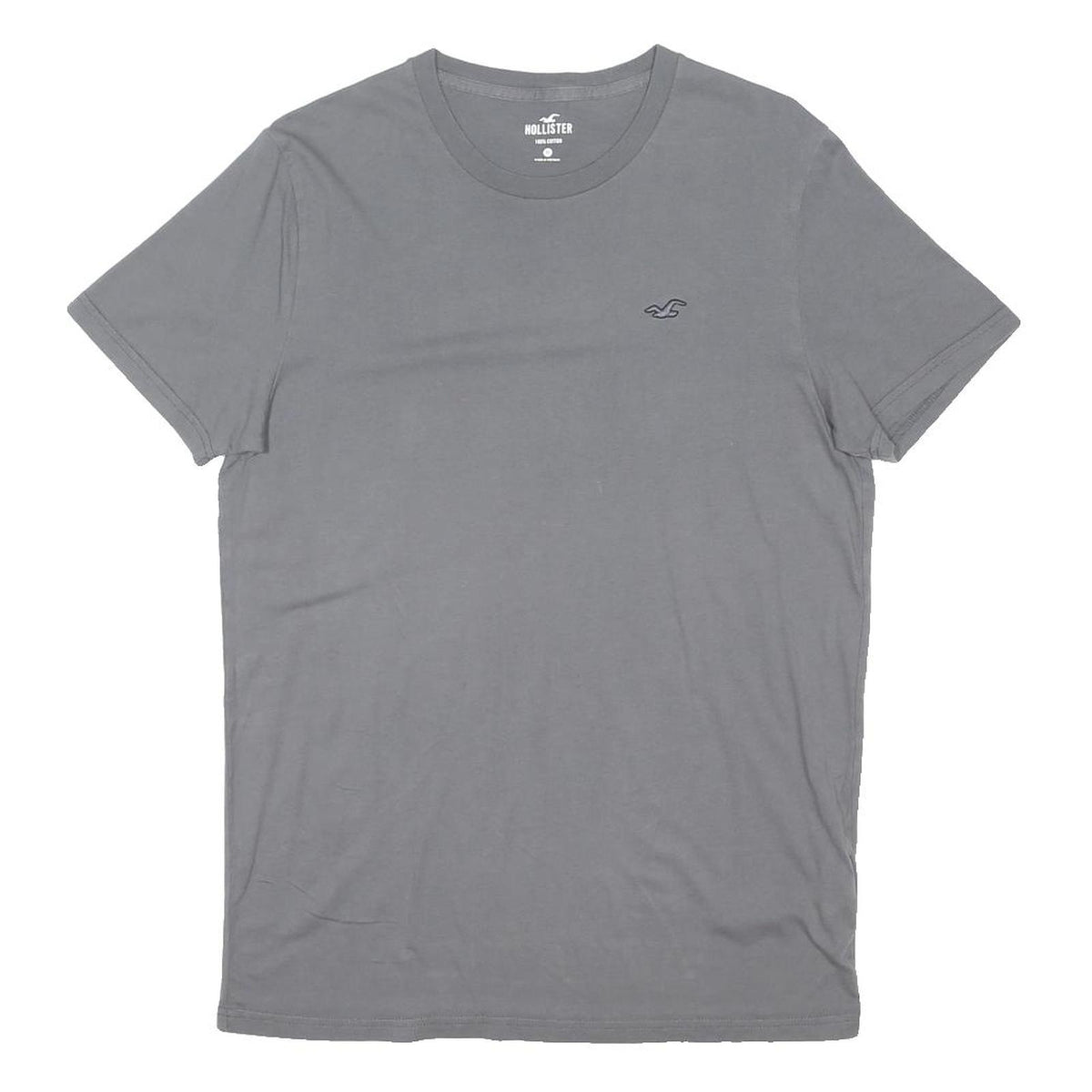 HOLLISTER Mens Grey Crew Neck Short Sleeve T-Shirt M Cotton Blend Classic Fit