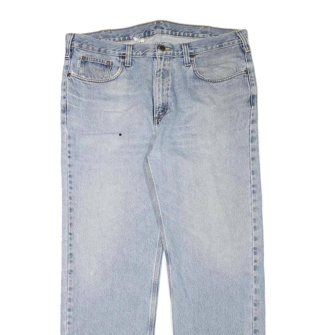 CARHARTT Mens Regular Fit Straight Denim Light Blue W38 L30 Workwear Jeans