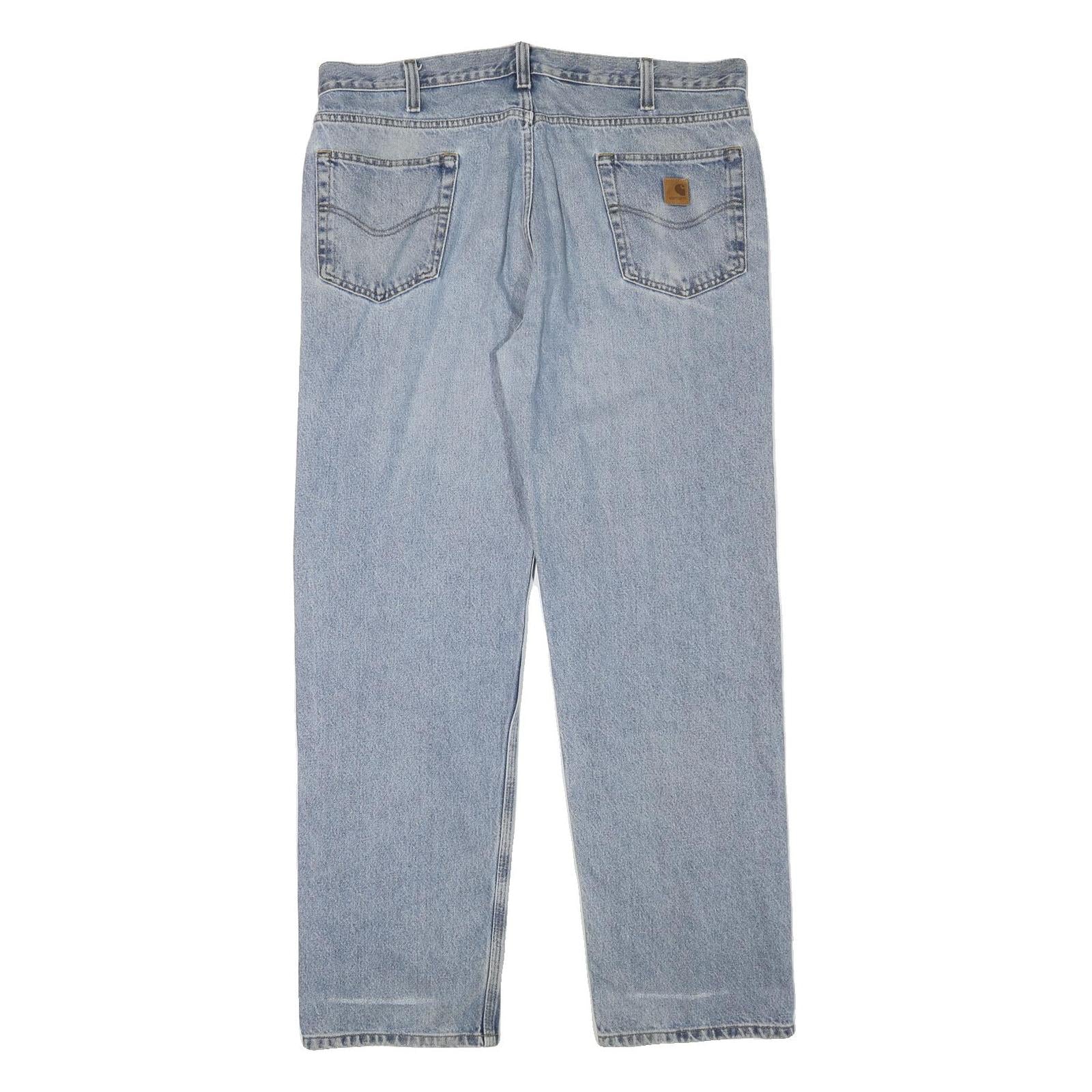 CARHARTT Mens Regular Fit Straight Denim Light Blue W38 L30 Workwear Jeans