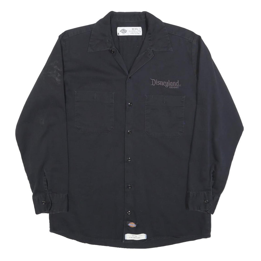 DISNEY Mens Black Disneyland Resort Cotton Blend Shirt M Casual Workwear