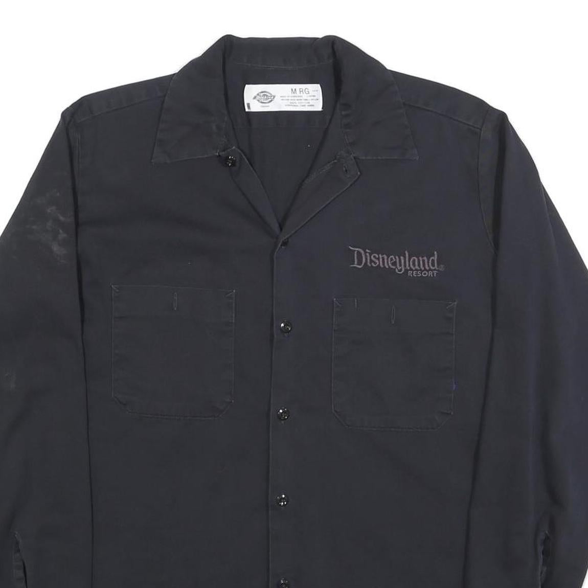 DISNEY Mens Black Disneyland Resort Cotton Blend Shirt M Casual Workwear