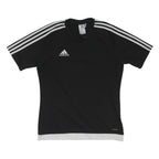 ADIDAS Mens Black & White Logo Modern T-Shirt S Short Sleeve Crew Neck