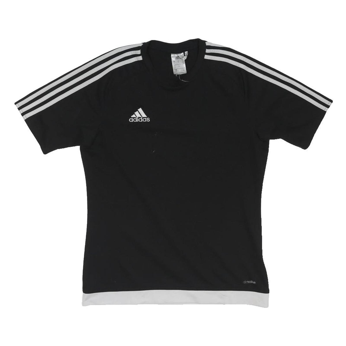ADIDAS Mens Black & White Logo Modern T-Shirt S Short Sleeve Crew Neck