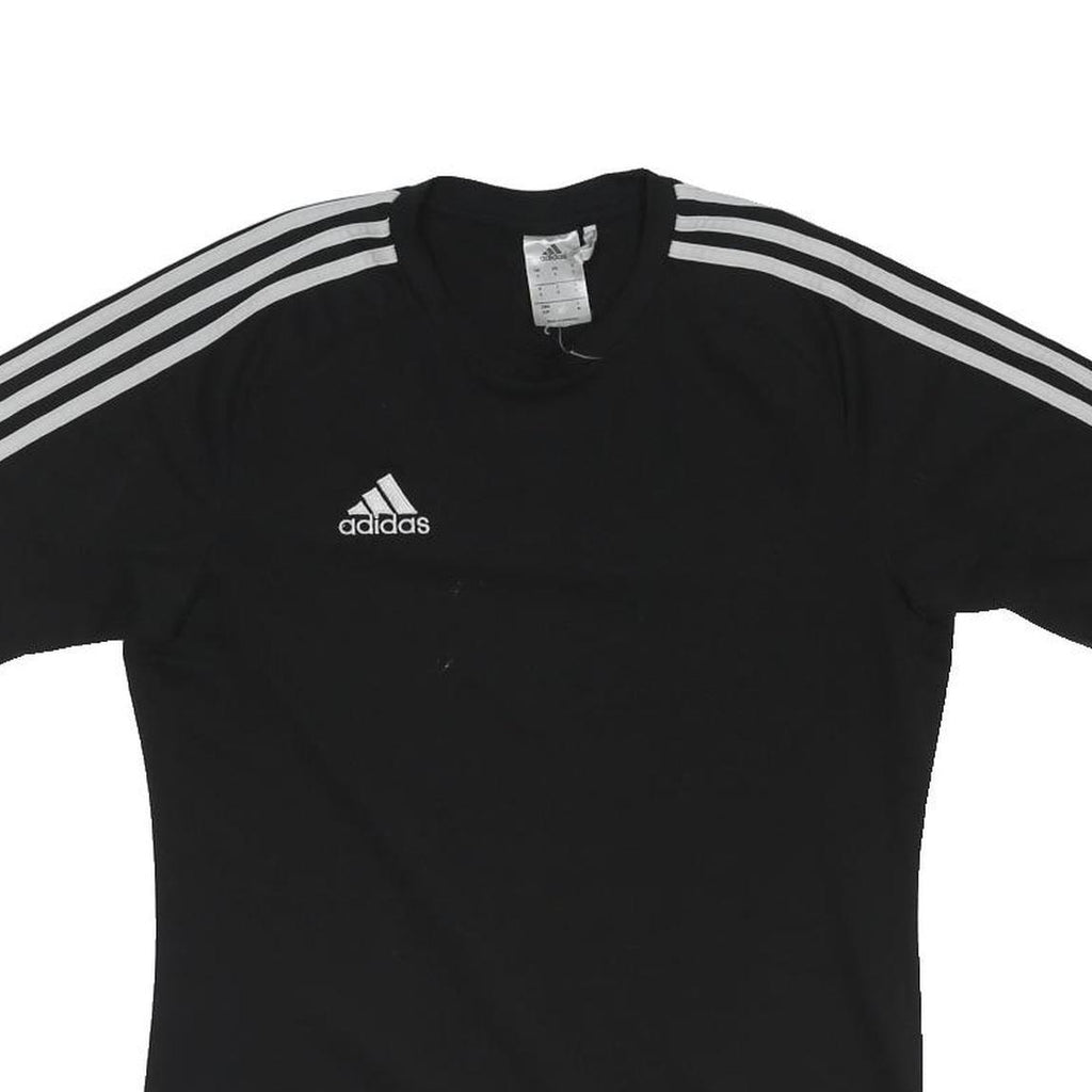 ADIDAS Mens Black & White Logo Modern T-Shirt S Short Sleeve Crew Neck