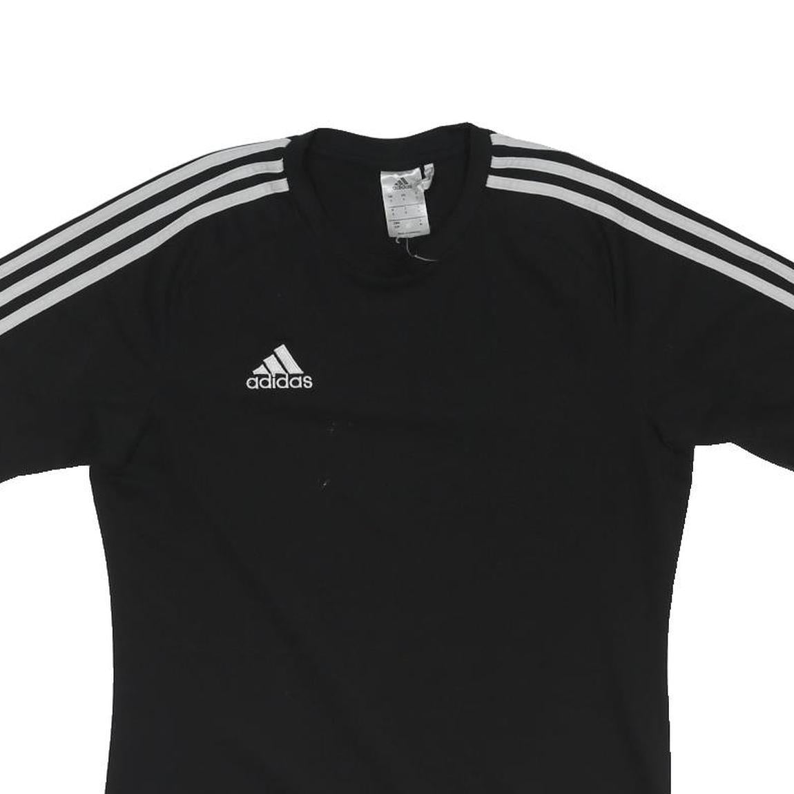 ADIDAS Mens Black & White Logo Modern T-Shirt S Short Sleeve Crew Neck