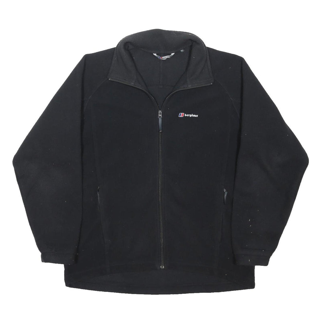 BERGHAUS Mens Black Fleece Outdoor Zip Jacket XL Polyester Blend Microfibre Long