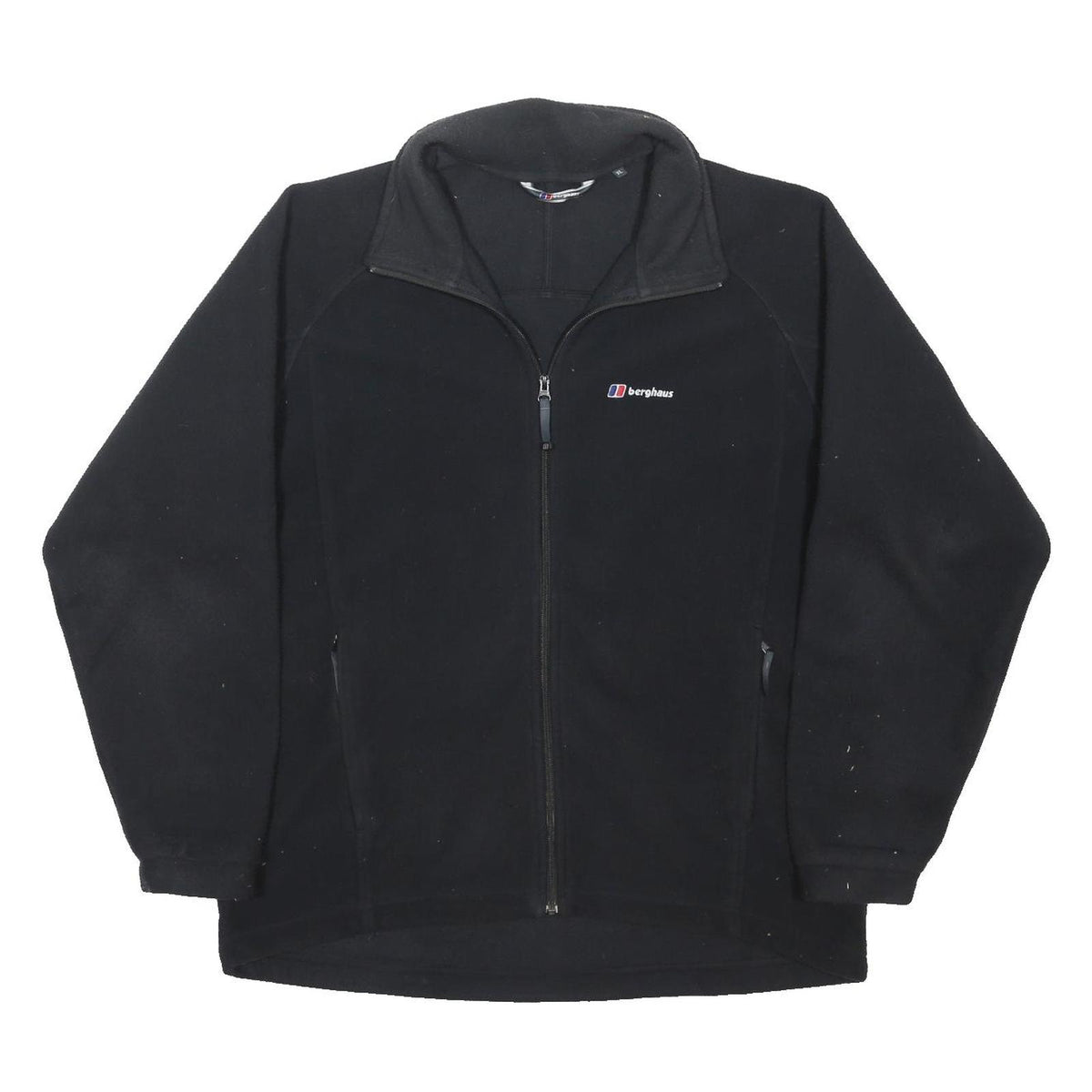 BERGHAUS Mens Black Fleece Outdoor Zip Jacket XL Polyester Blend Microfibre Long