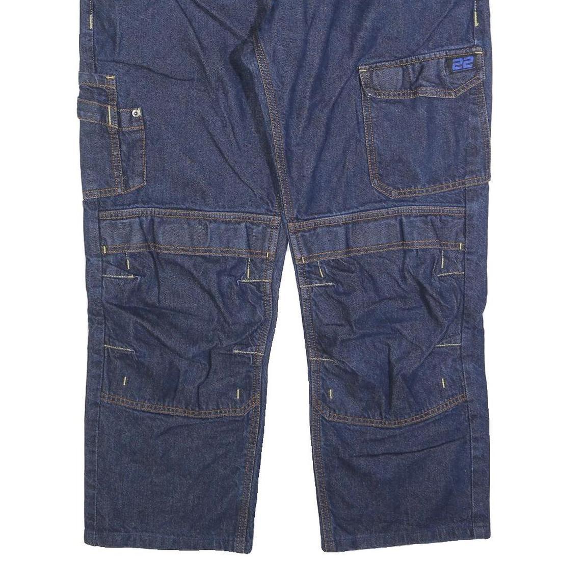 DICKIES Mens Regular Fit Denim Blue Workwear Zip Jeans W40 L28 Cargo Pocket