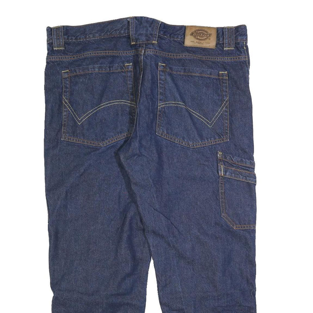 DICKIES Mens Regular Fit Denim Blue Workwear Zip Jeans W40 L28 Cargo Pocket
