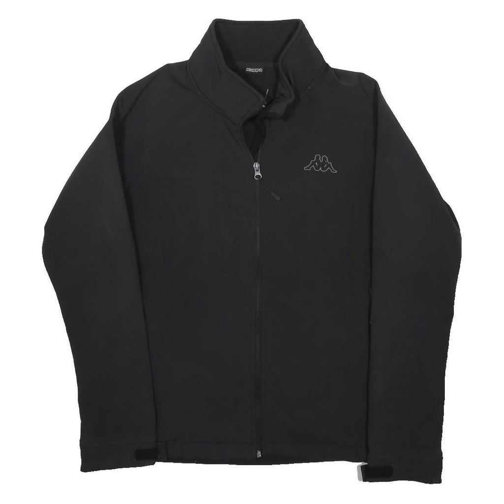 KAPPA Mens Black Jacket M Polyester Zip Plain Sports Casual Outerwear