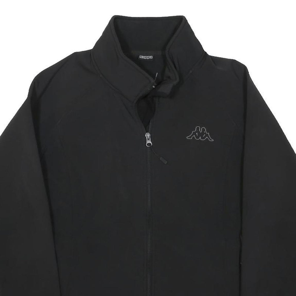 KAPPA Mens Black Jacket M Polyester Zip Plain Sports Casual Outerwear