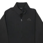KAPPA Mens Black Jacket M Polyester Zip Plain Sports Casual Outerwear