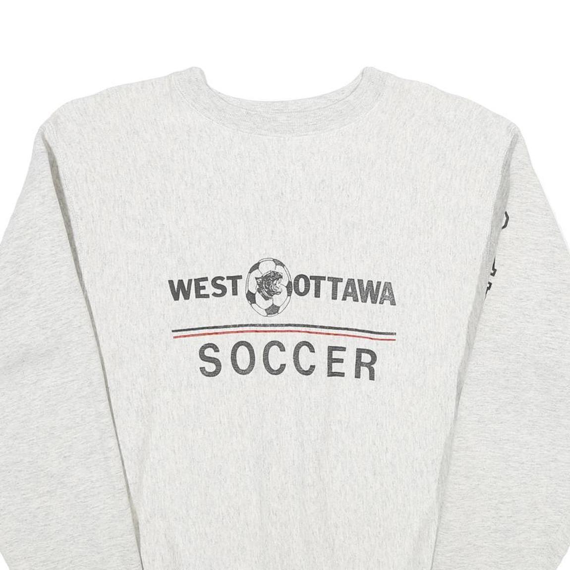 CHAMPION REVERSE WEAVE Mens Grey West Ottawa Soccer Crew Neck XL Sweatshirt