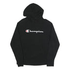 CHAMPION Mens Black Cotton Blend Hoodie M Classic Logo Pullover
